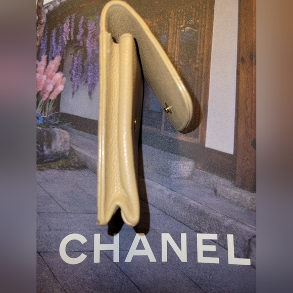 Chanel Cigarette Case Caviar Skin Beige CC - Picture 2 of 8